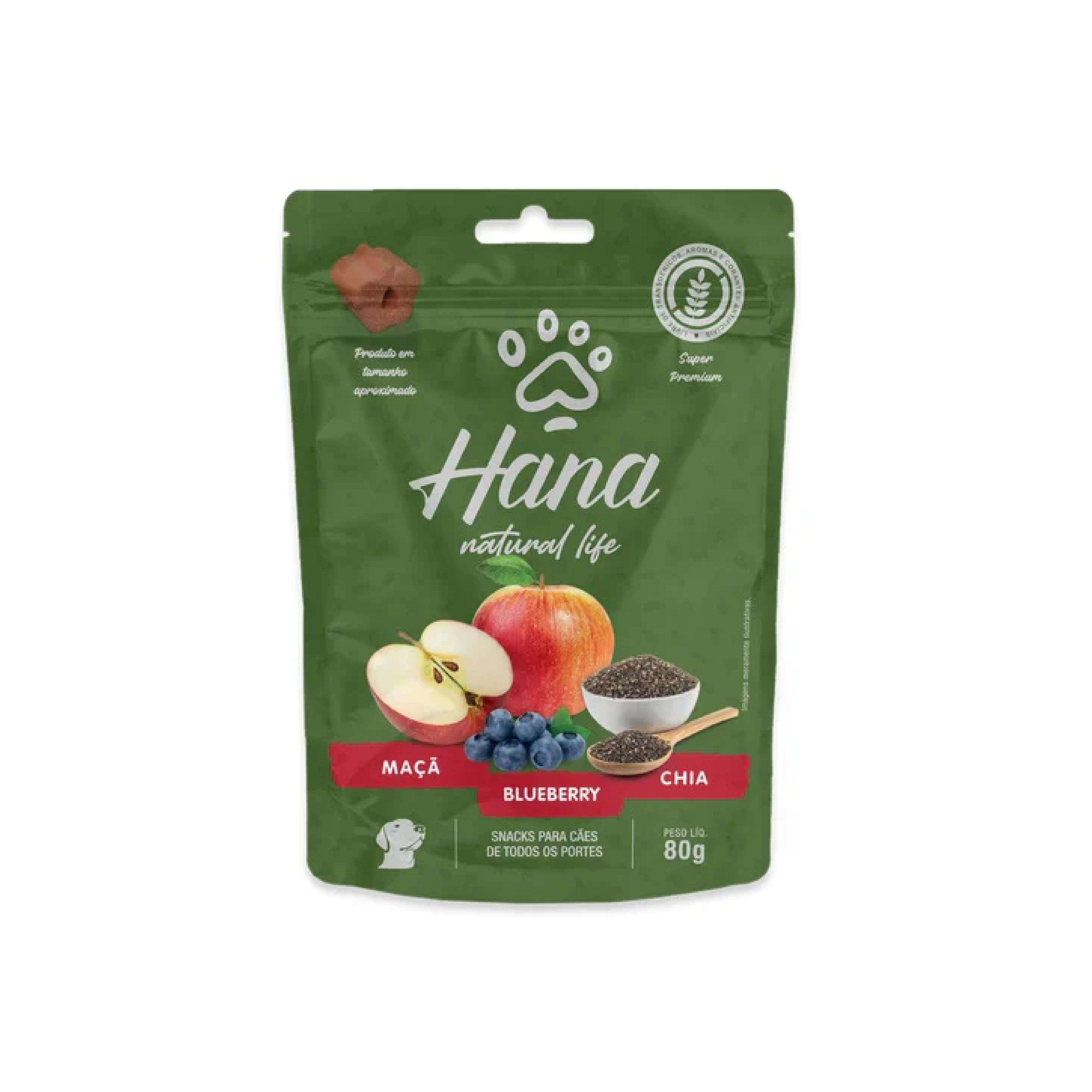 Hana Snacks Para Perros 80g Natural Life Manzana Arandanos y Chia