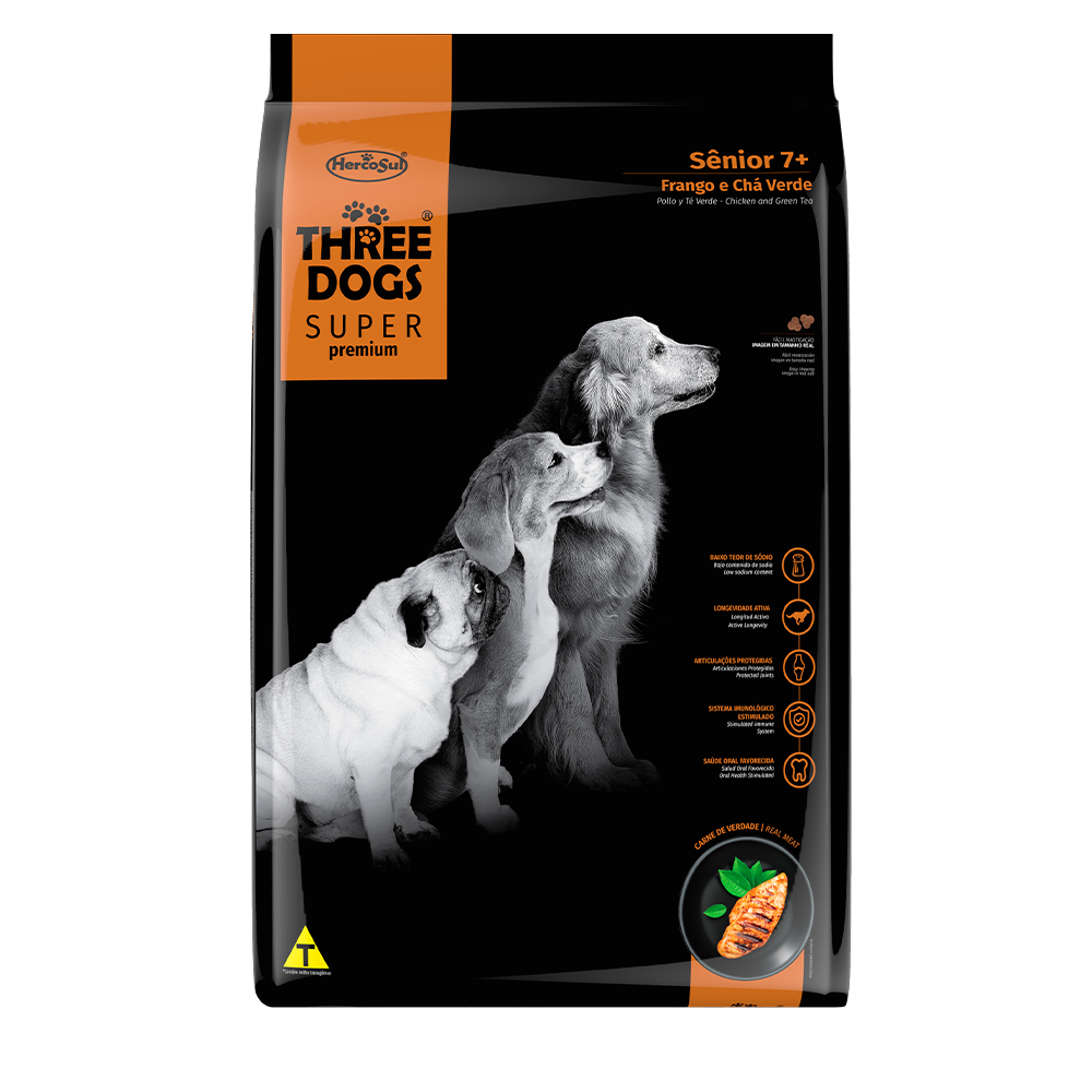 Three Dogs Superpremium Senior Pollo y Té Verde